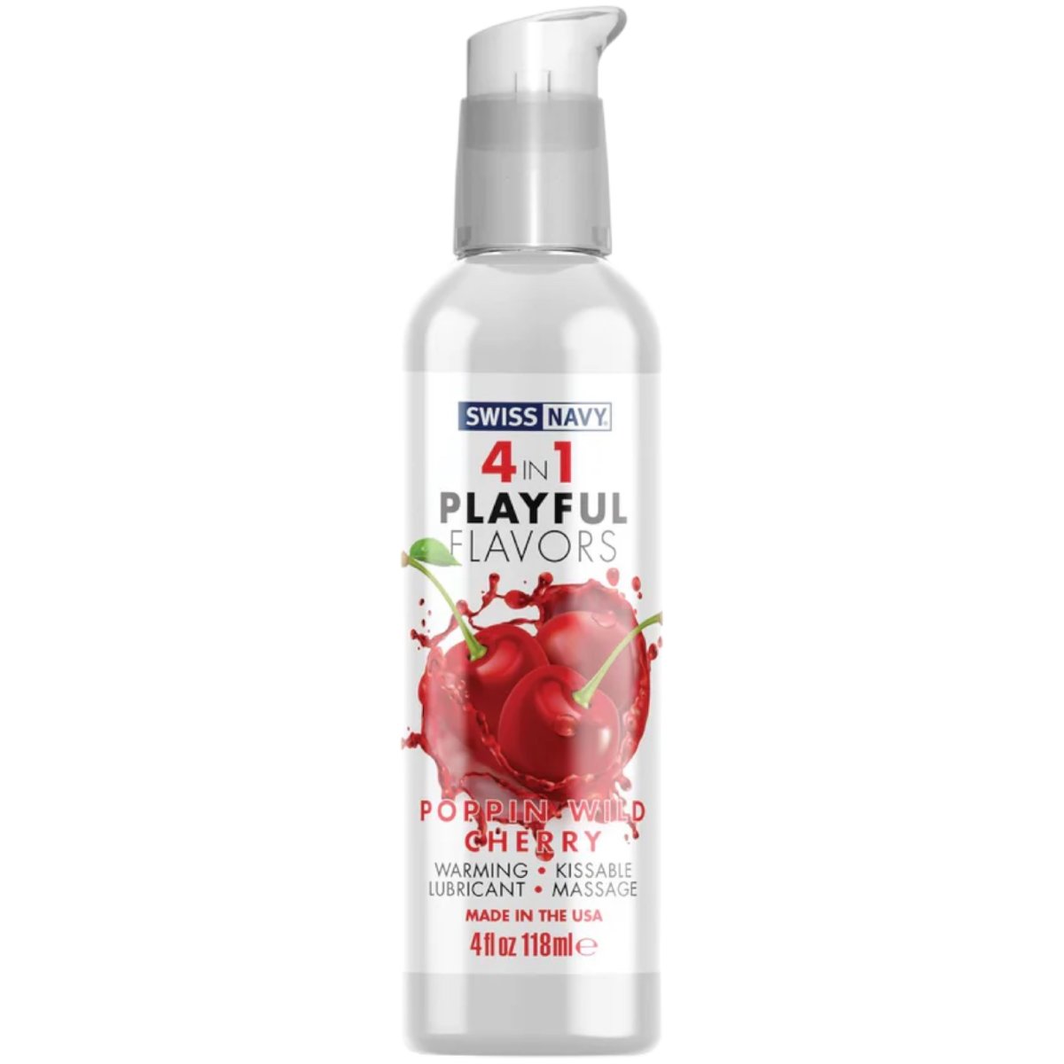 Swiss Navy 4in1 Poppin Wild Cherry Water-Based Flavoured Lubricant 118ml