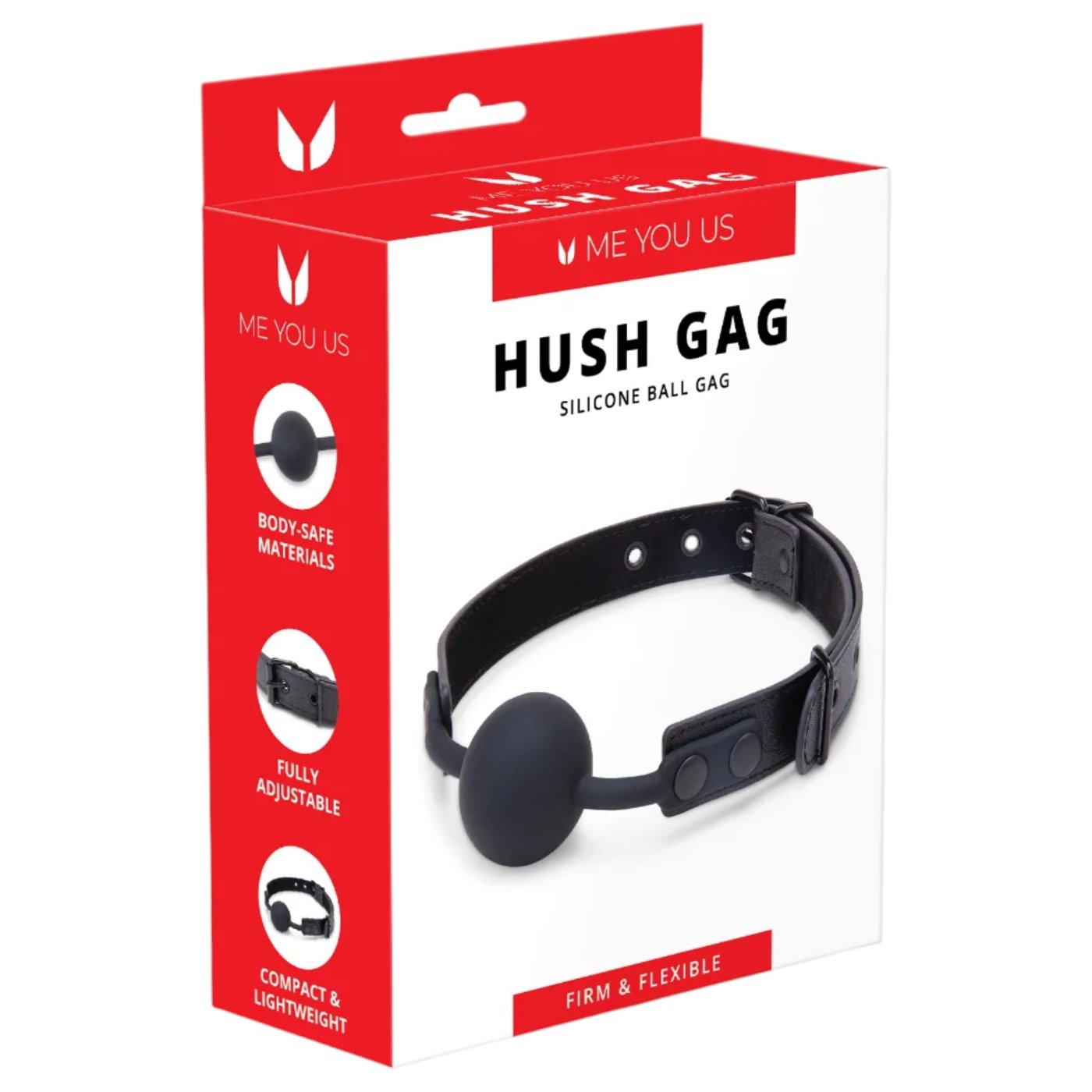 Me You Us Hush Silicone Ball Gag Black