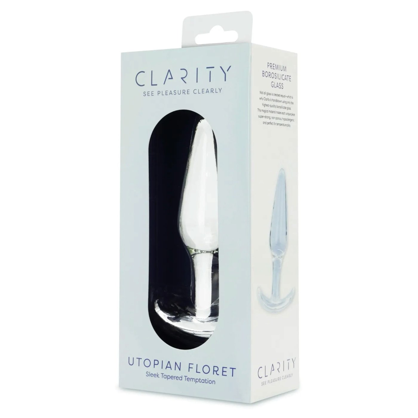 Clarity Utopian Floret Tapered Glass Butt Plug 5 Inch