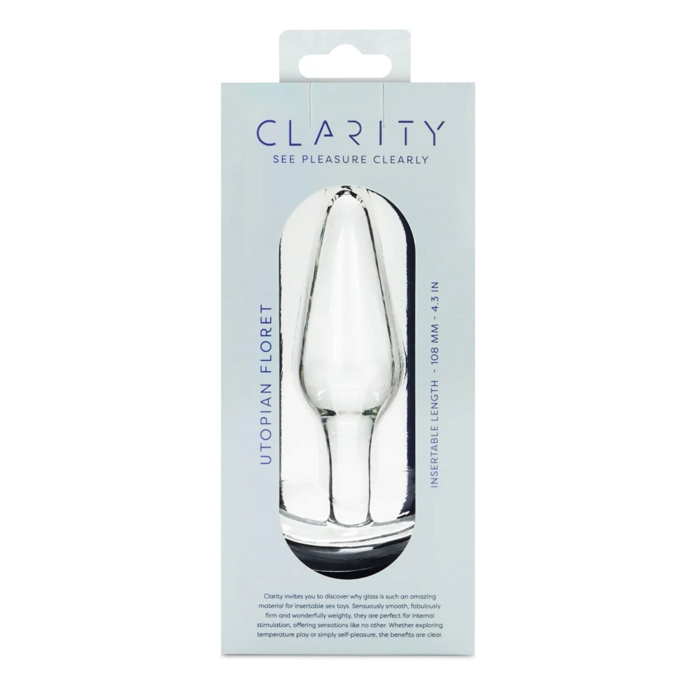 Clarity Utopian Floret Tapered Glass Butt Plug 5 Inch