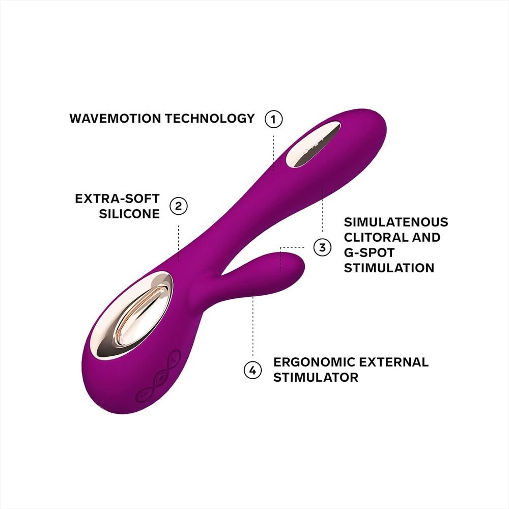 Lelo Soraya Wave Rechargeable Rabbit Vibrator Deep Rose