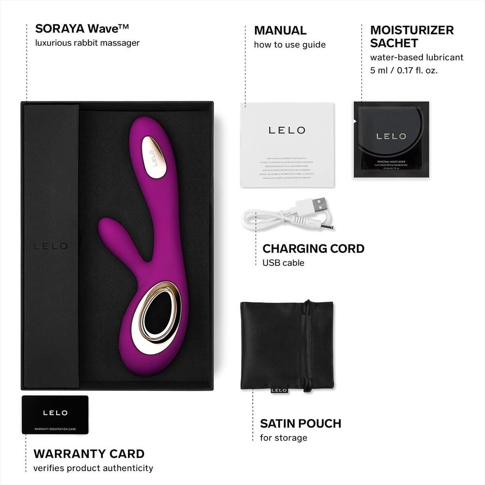 Lelo Soraya Wave Rechargeable Rabbit Vibrator Deep Rose
