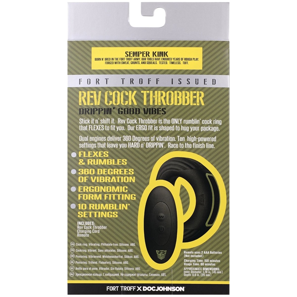 Fort Troff Rev Cock Throbber Vibrating Cock Ring 45mm