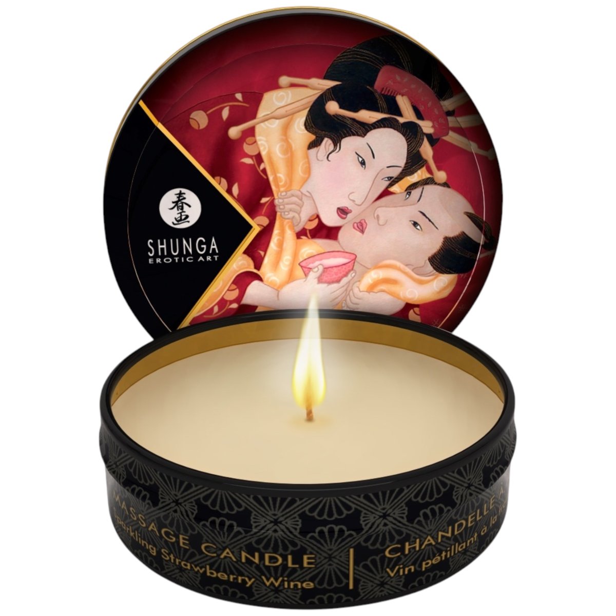 Shunga Mini Massage Candle Sparkling Strawberry Wine 30ml