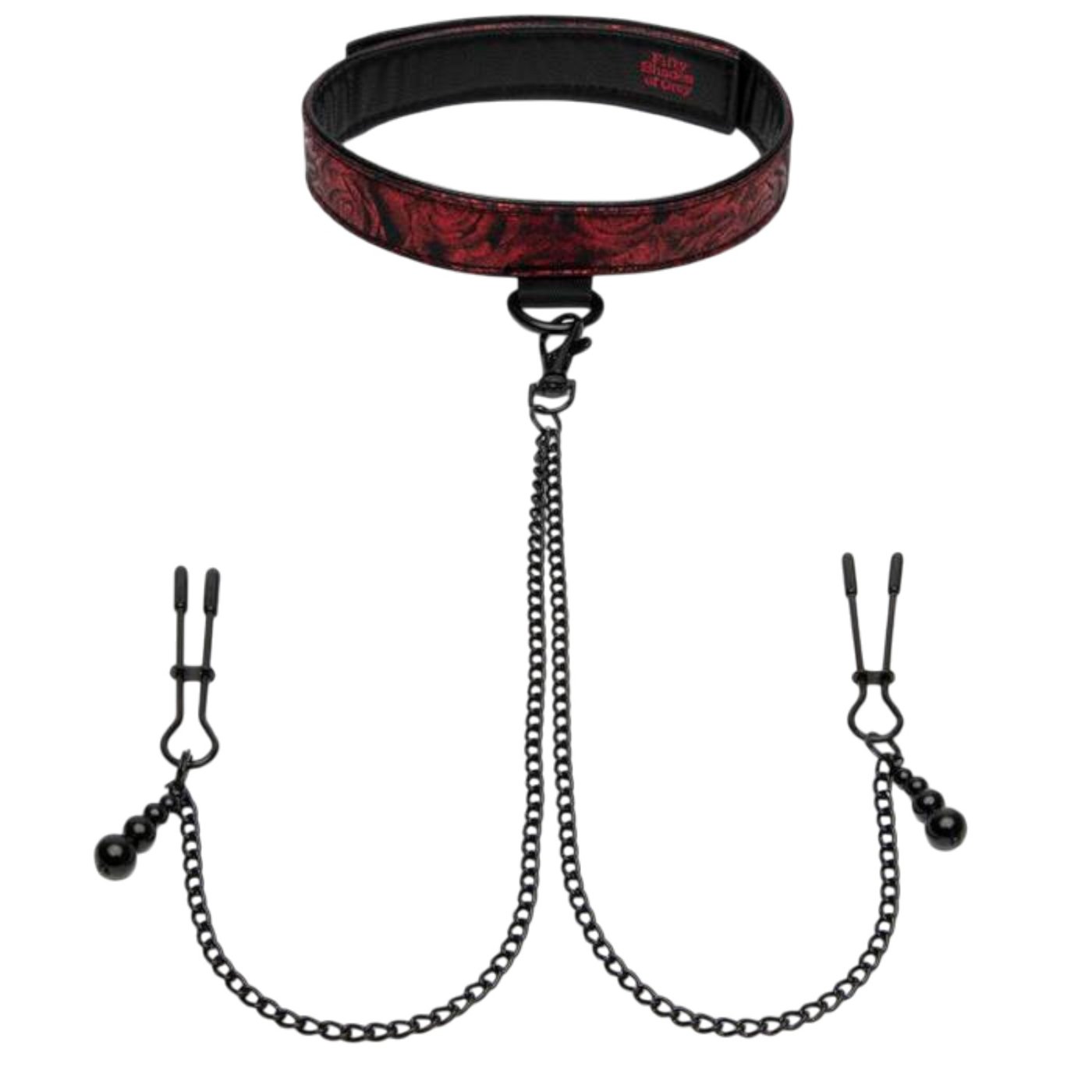Fifty Shades of Grey Sweet Anticipation Collar &amp; Nipple Clamps Set