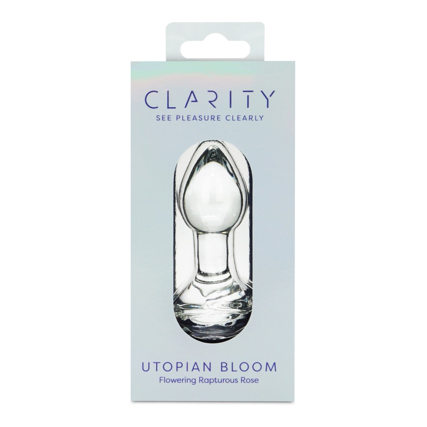 Clarity Utopian Bloom Small Glass Butt Plug with Rose Base