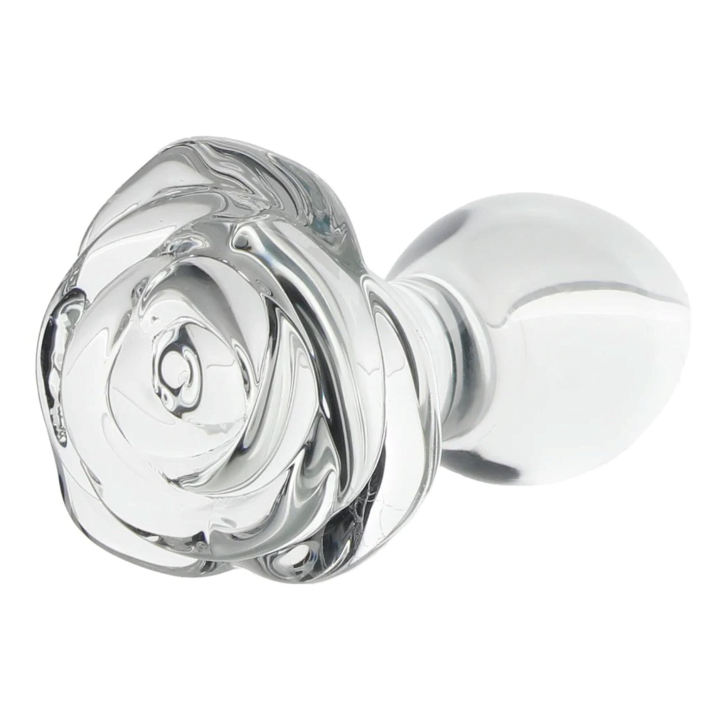 Clarity Utopian Bloom Small Glass Butt Plug with Rose Base