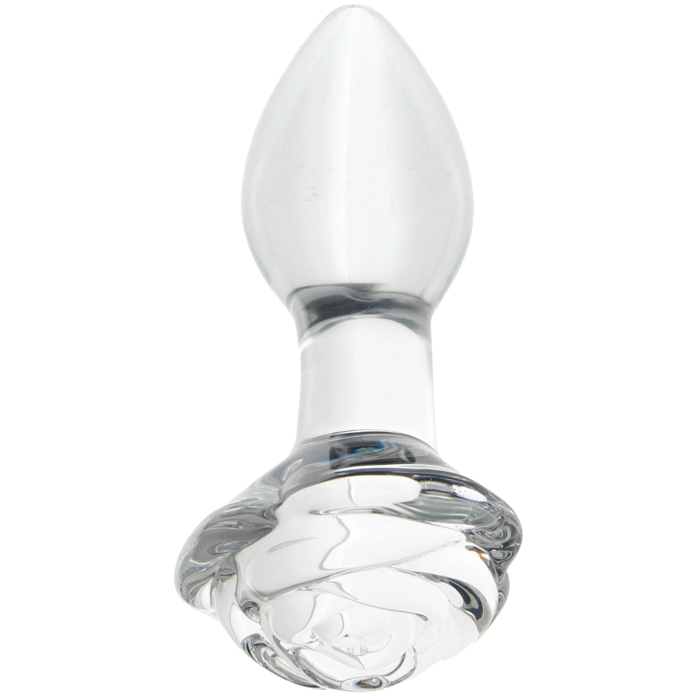 Clarity Utopian Bloom Small Glass Butt Plug with Rose Base