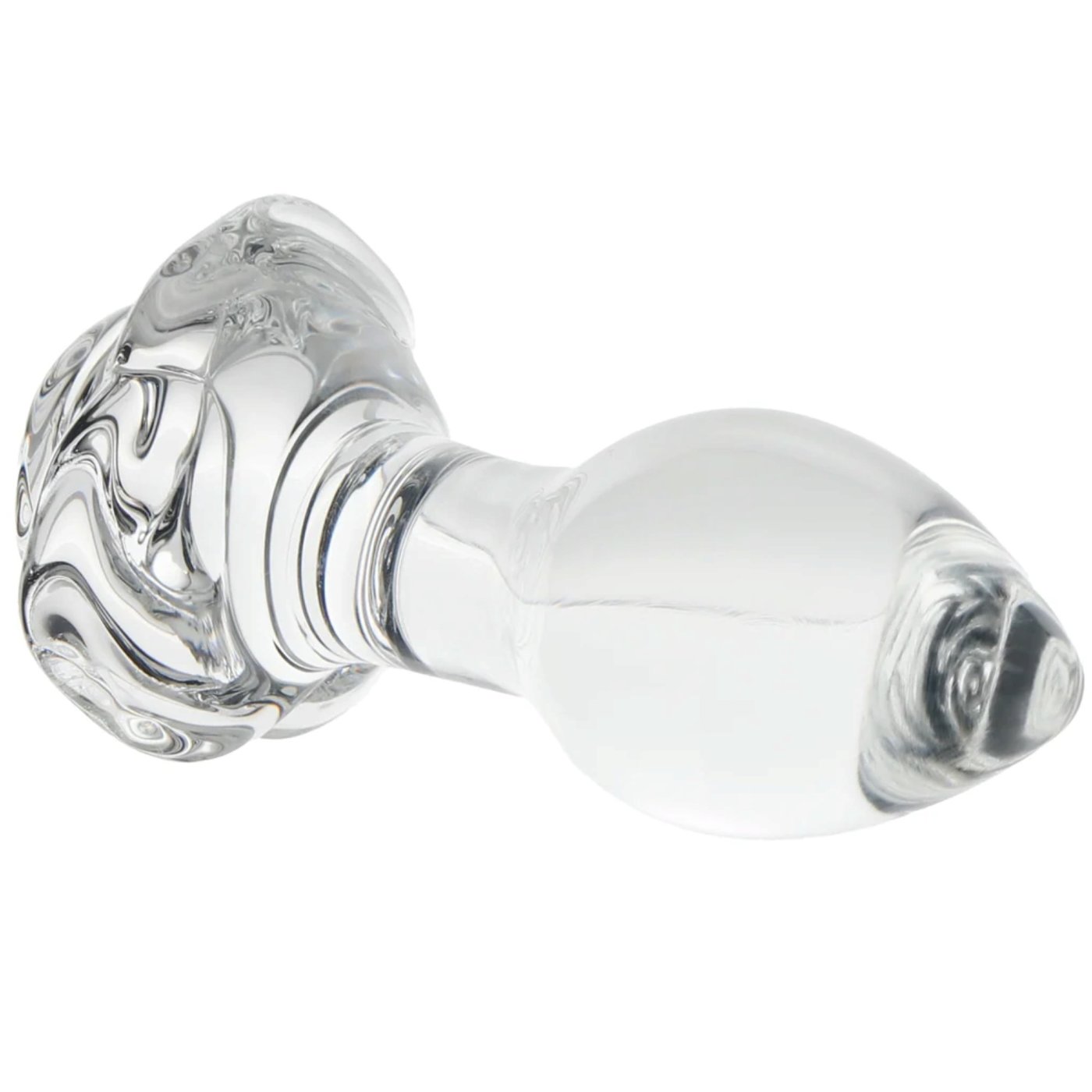 Clarity Utopian Bloom Small Glass Butt Plug with Rose Base