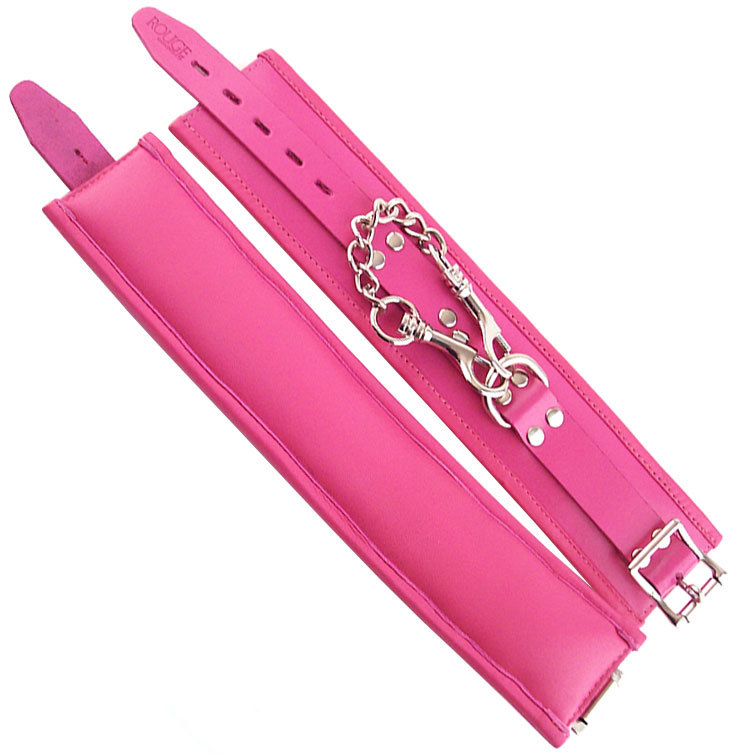 Rouge Garments Leather Padded Ankle Cuffs Pink