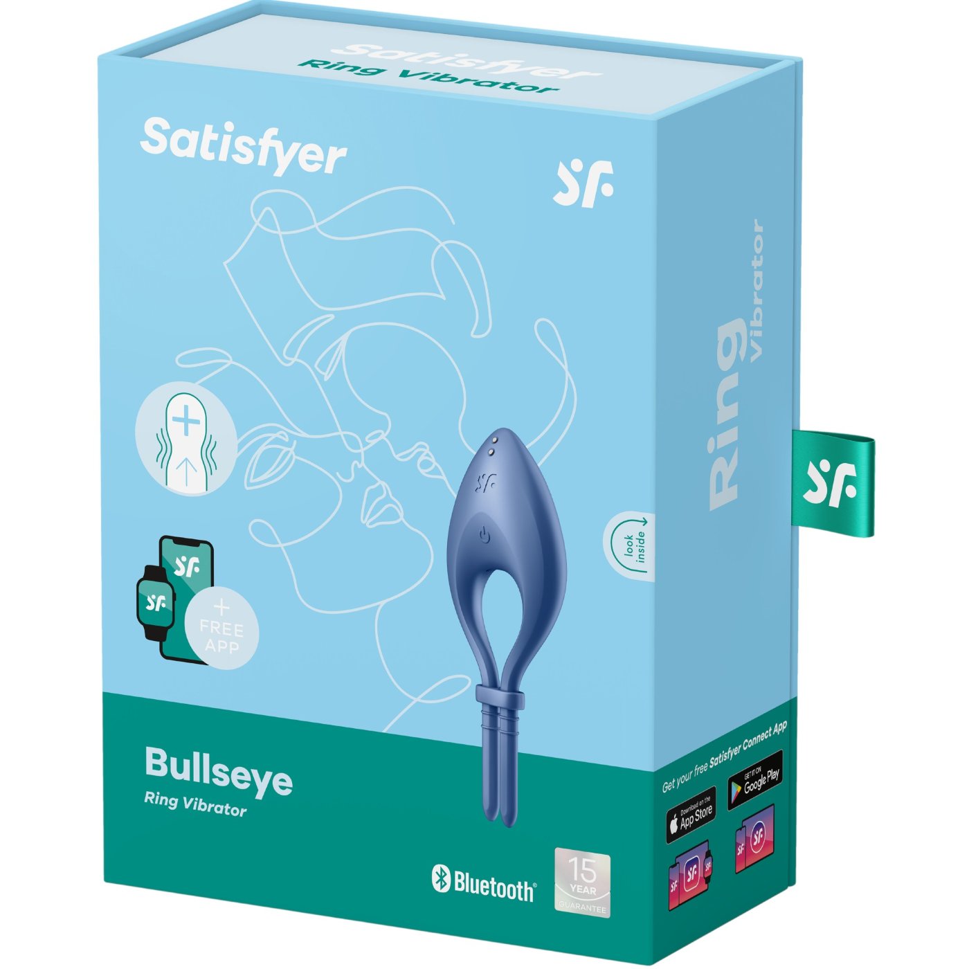 Satisfyer Bullseye App Controlled Vibrating Cock Ring Blue