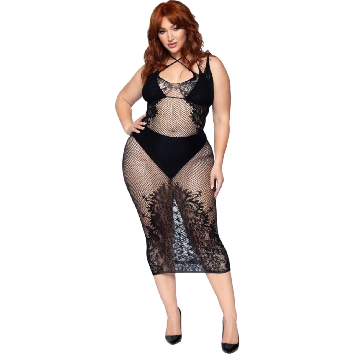 Leg Avenue Dual Strap Halter Dress Queen Size