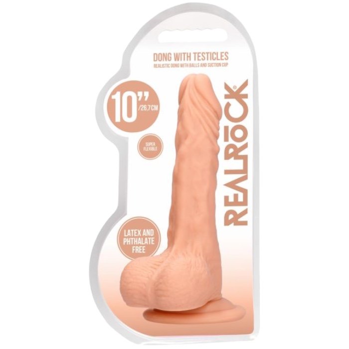 RealRock Realistic Dong with Balls and Suction Cup 10 Inch