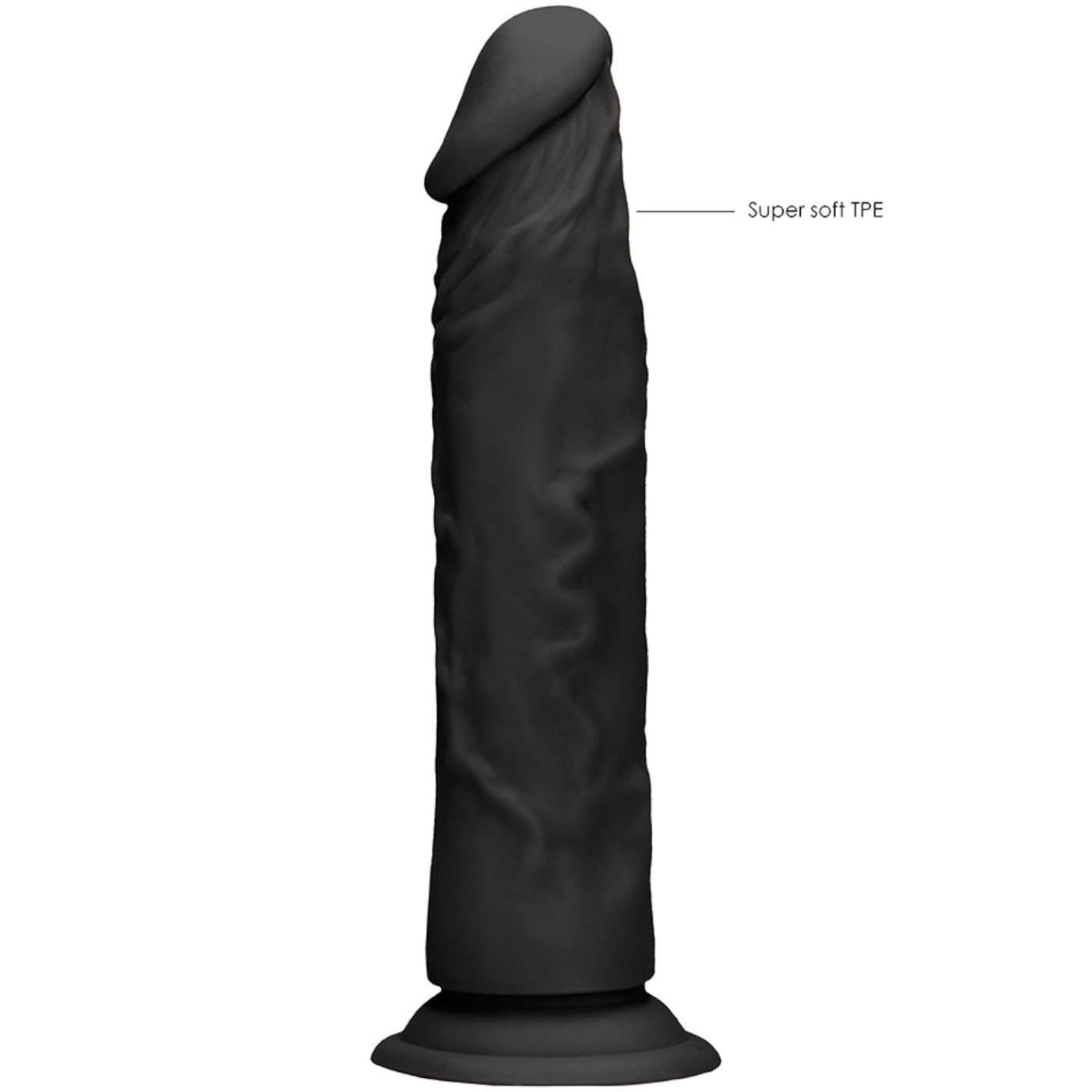RealRock Realistic Dildo with Suction Cup Black 8 Inch