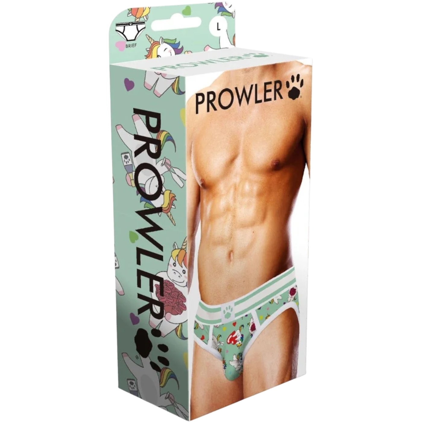 Prowler Unicorn Hearts Brief Green & White