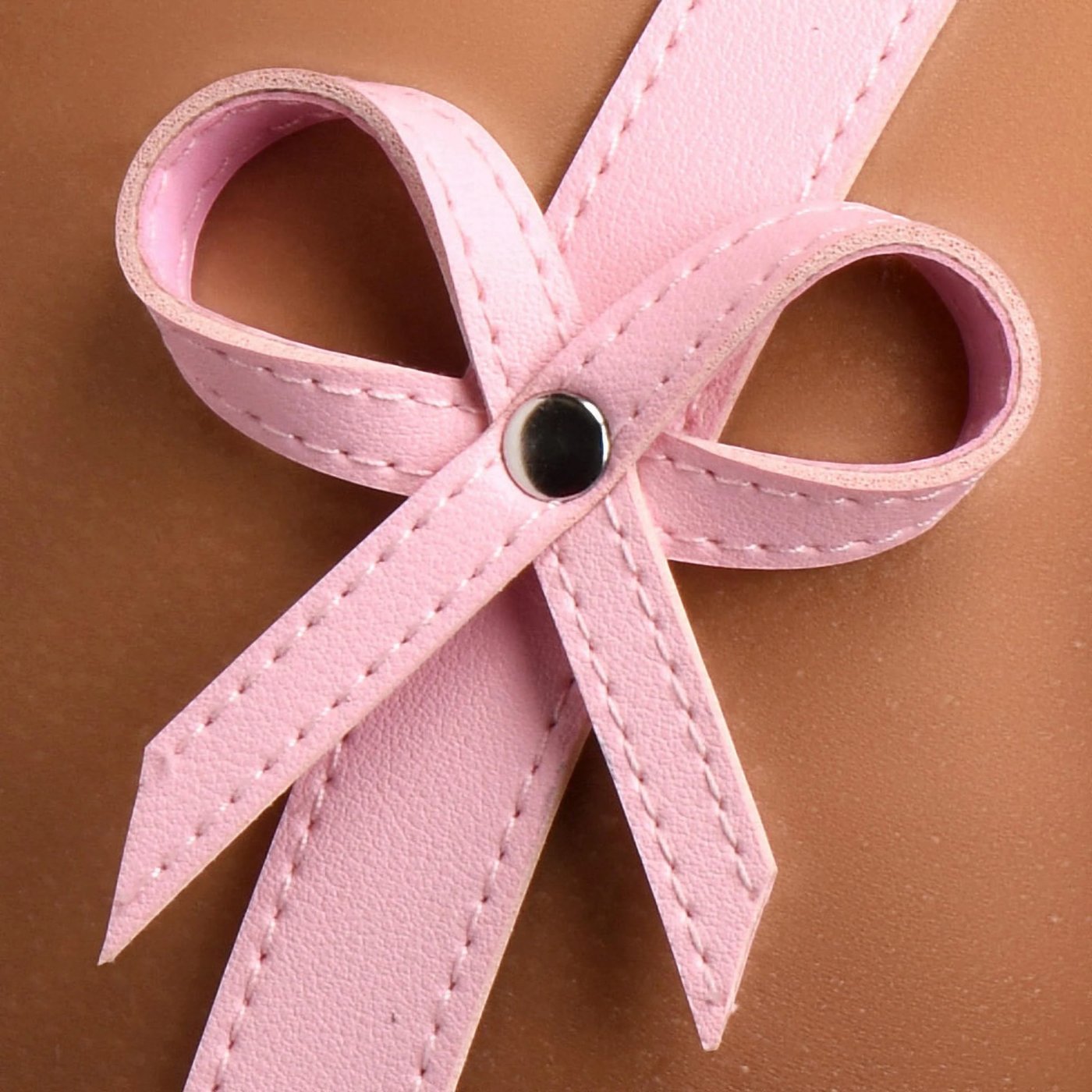 Strict Bondage Harness with Bows and Wrist Cuffs Pink