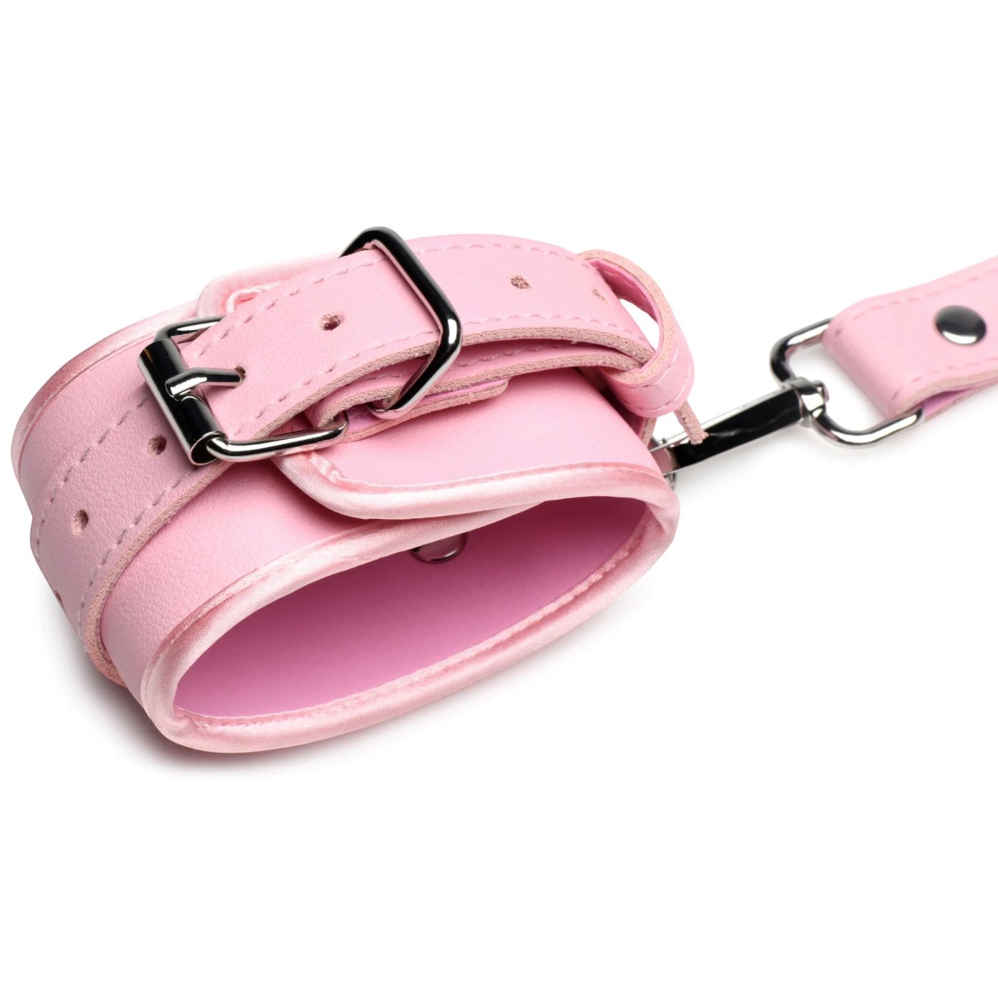 Strict Bondage Harness with Bows and Wrist Cuffs Pink