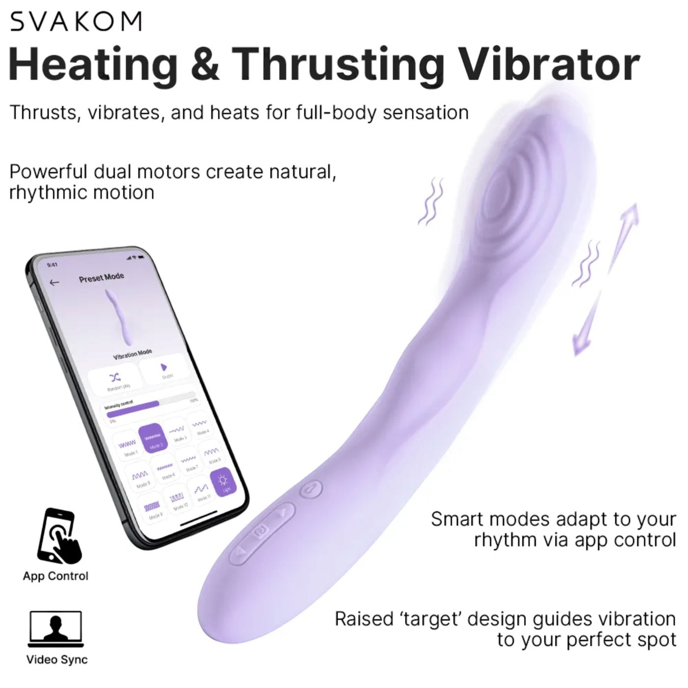 Svakom Selena App Controlled Thrusting G Spot Vibrator with Heating