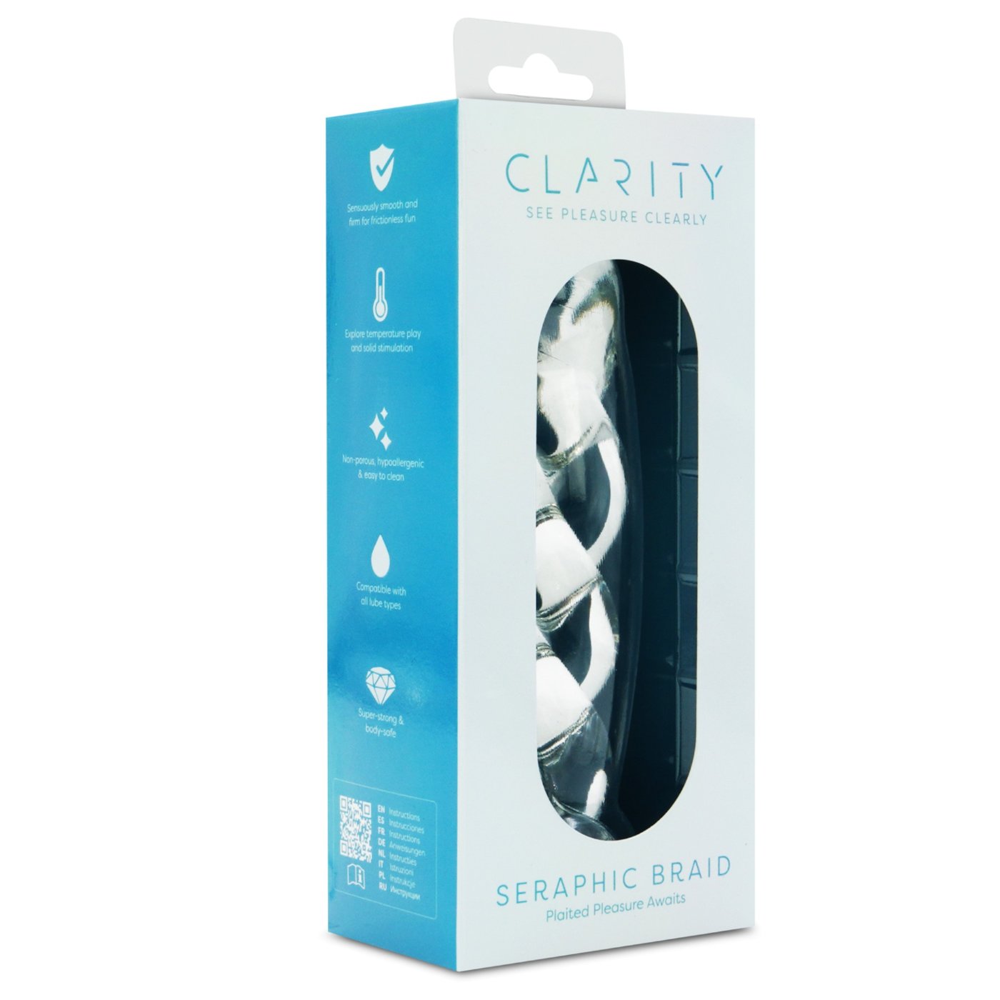 Clarity Seraphic Braid Spiral Glass Dildo 6 Inch