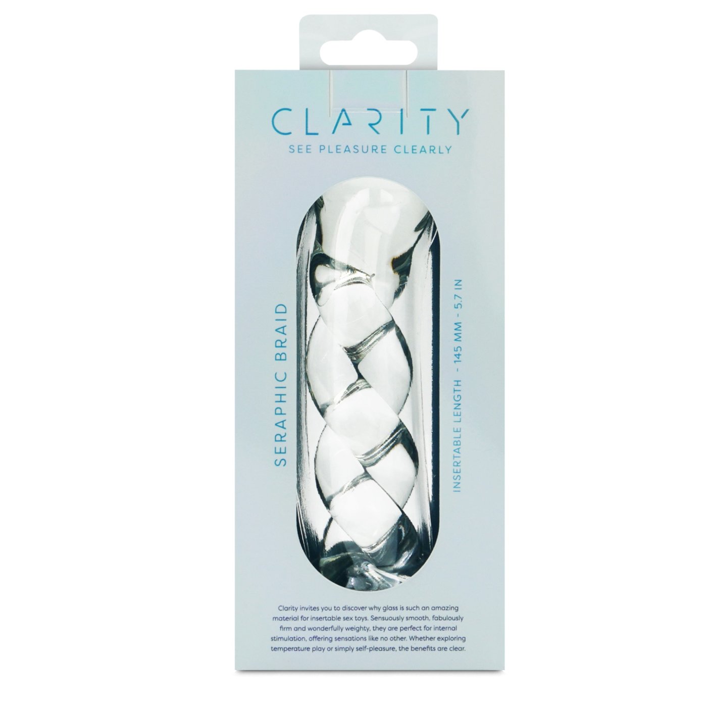 Clarity Seraphic Braid Spiral Glass Dildo 6 Inch