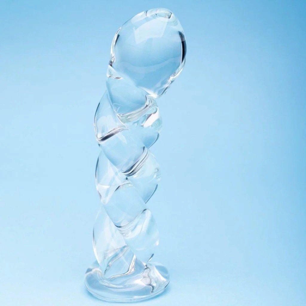Clarity Seraphic Braid Spiral Glass Dildo 6 Inch
