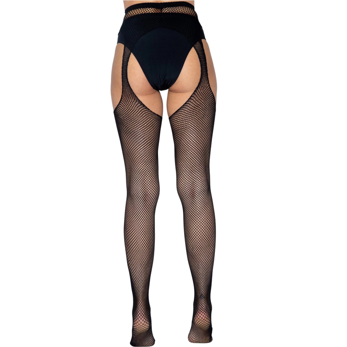 Leg Avenue Fishnet Suspender Pantyhose Black