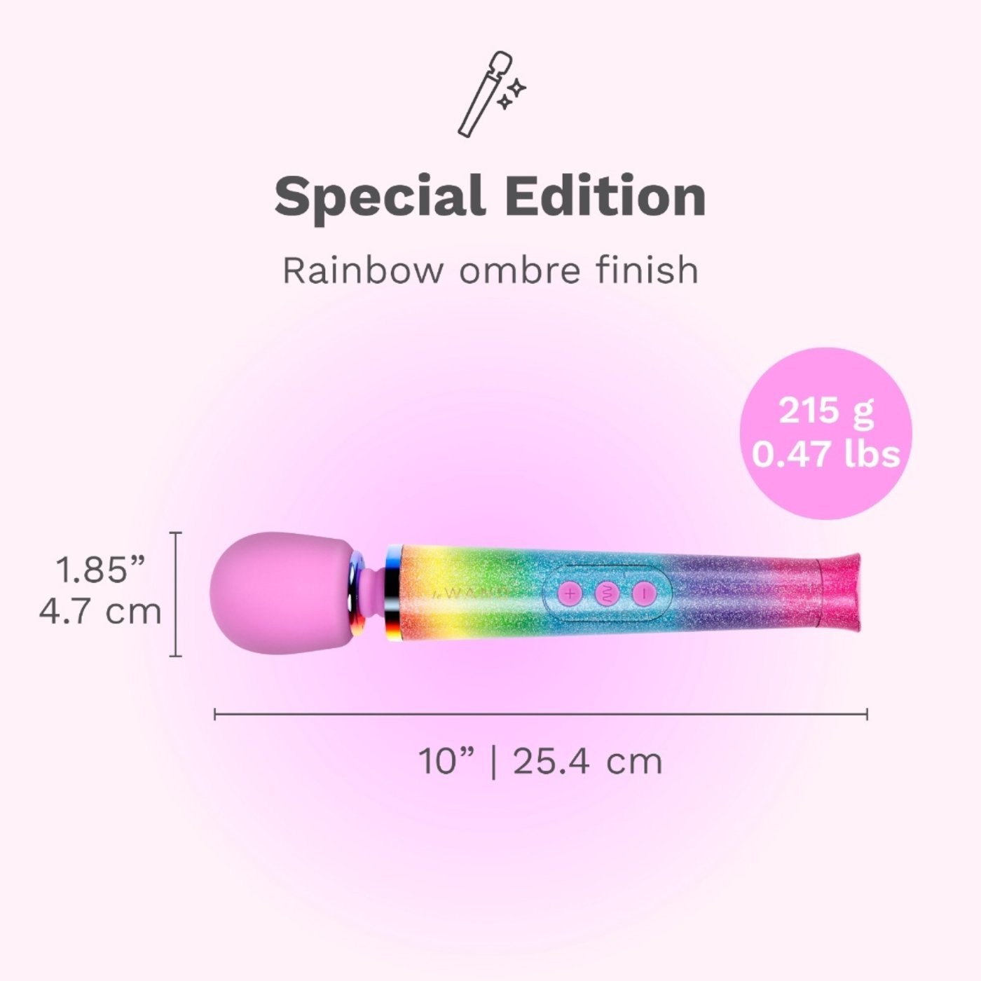 Le Wand Petite Mini Rechargeable Massage Wand Vibrator Rainbow Ombre
