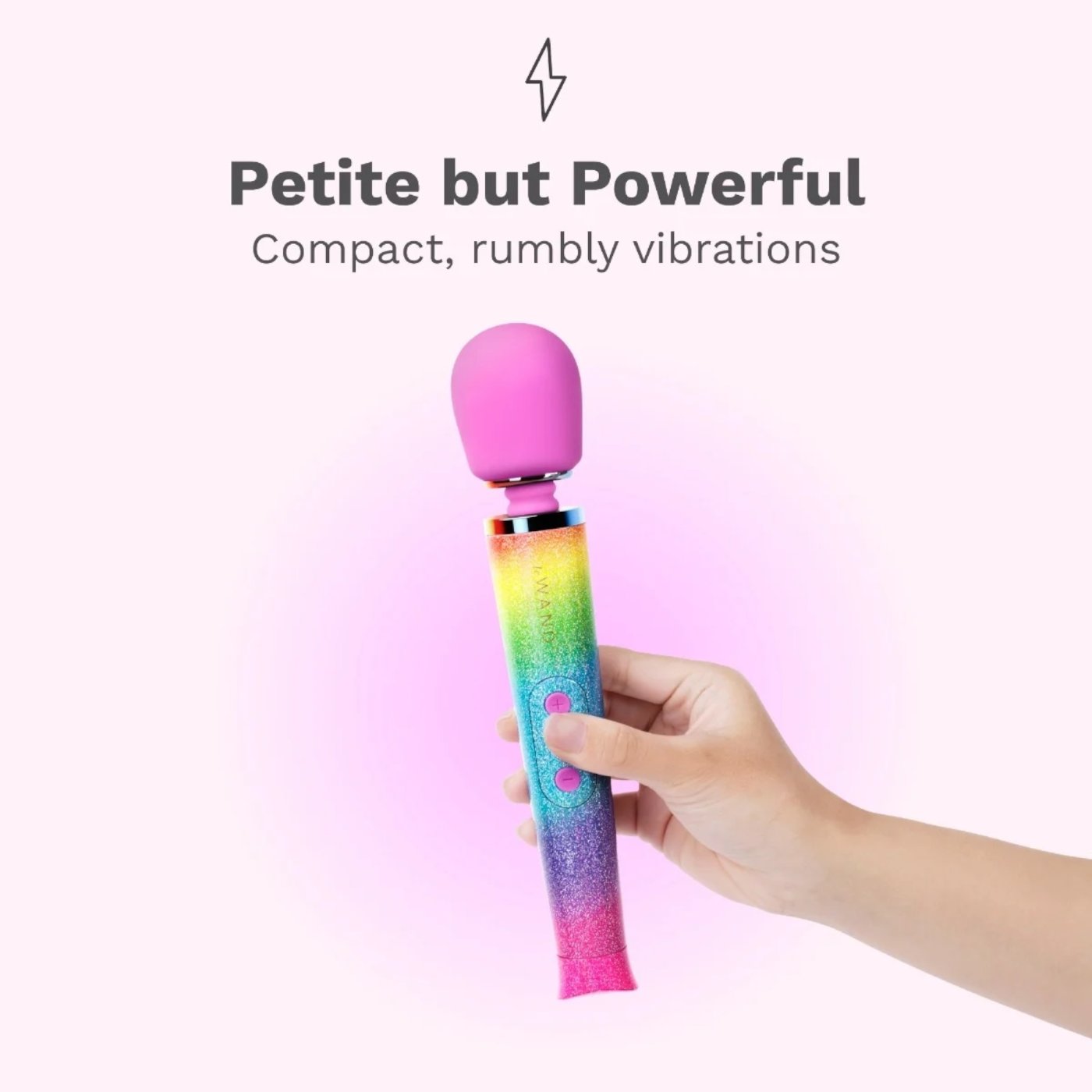 Le Wand Petite Mini Rechargeable Massage Wand Vibrator Rainbow Ombre