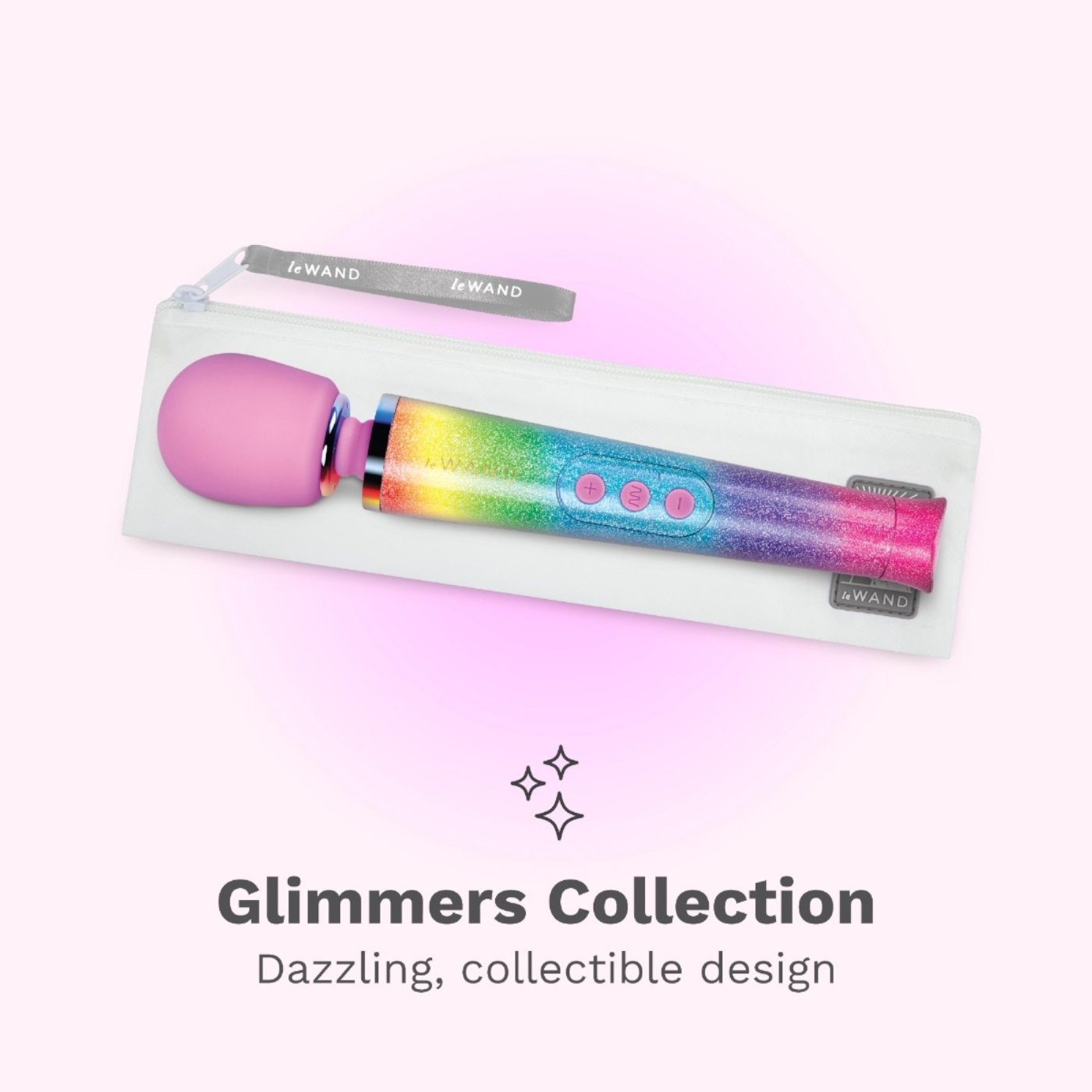 Le Wand Petite Mini Rechargeable Massage Wand Vibrator Rainbow Ombre