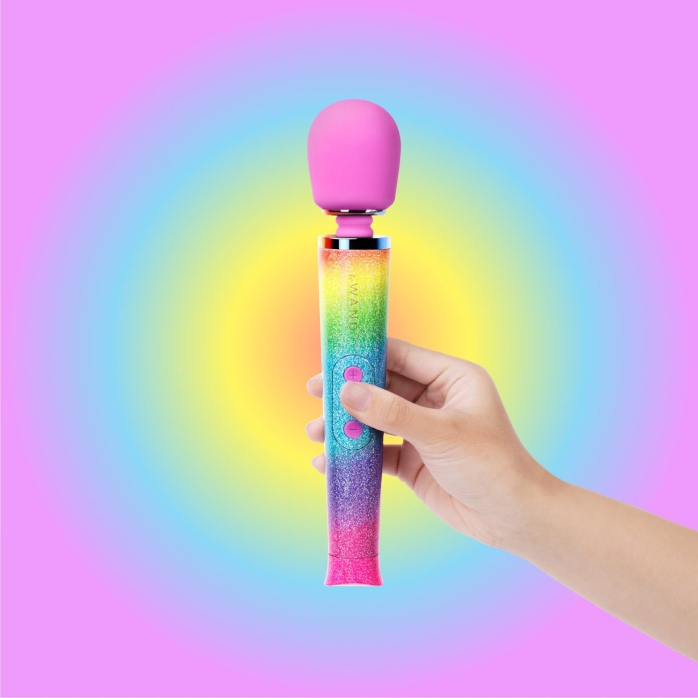 Le Wand Petite Mini Rechargeable Massage Wand Vibrator Rainbow Ombre