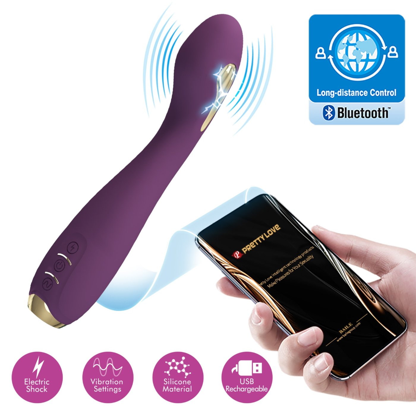 Pretty Love Hector Electro Stim App Controlled G Spot Vibrator