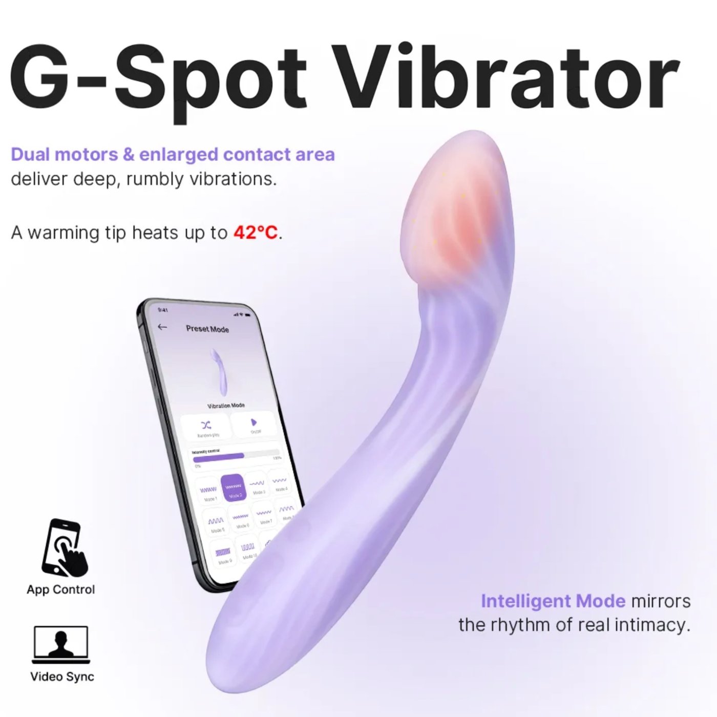 Svakom Margot App Controlled Dual Motor G Spot Vibrator with Heating