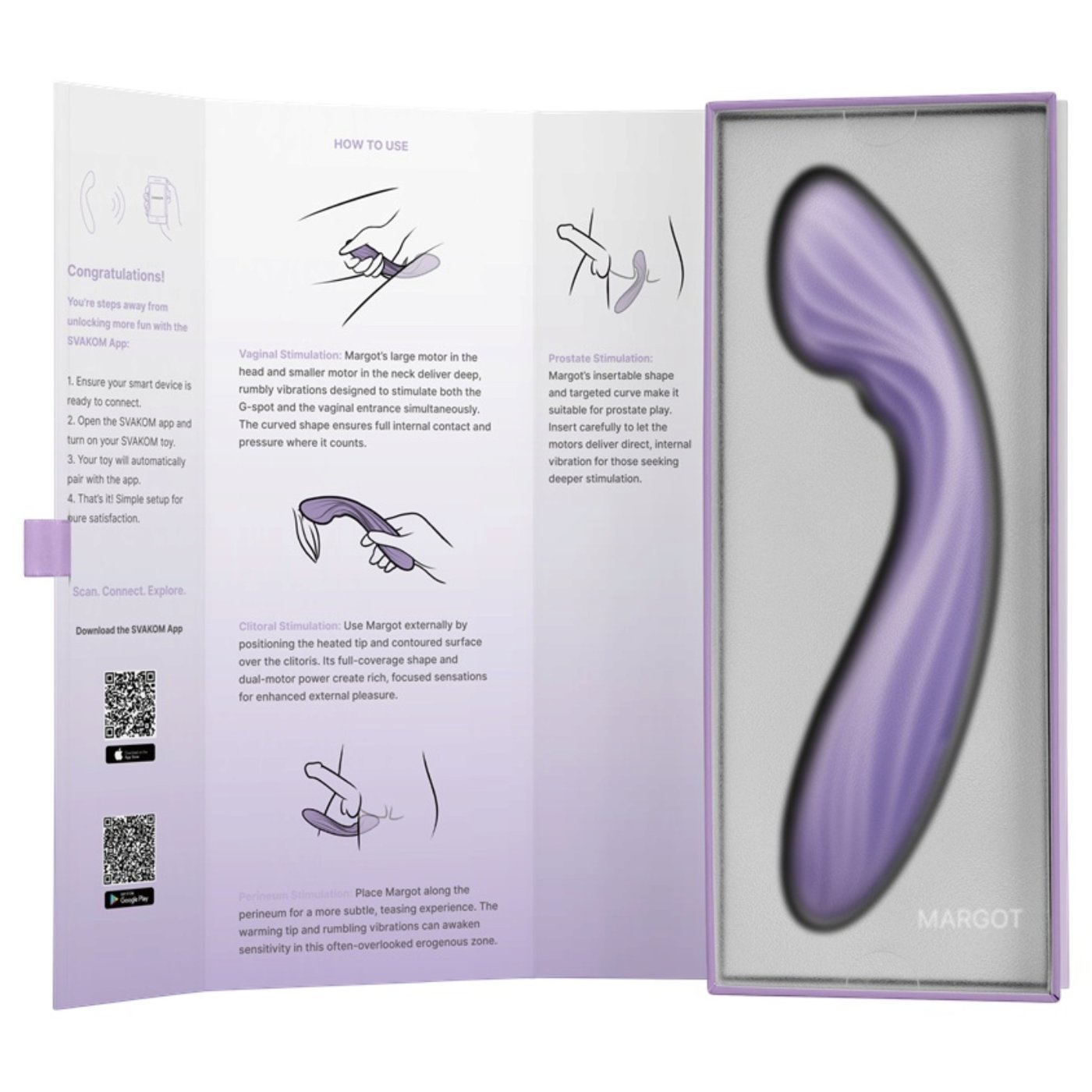 Svakom Margot App Controlled Dual Motor G Spot Vibrator with Heating