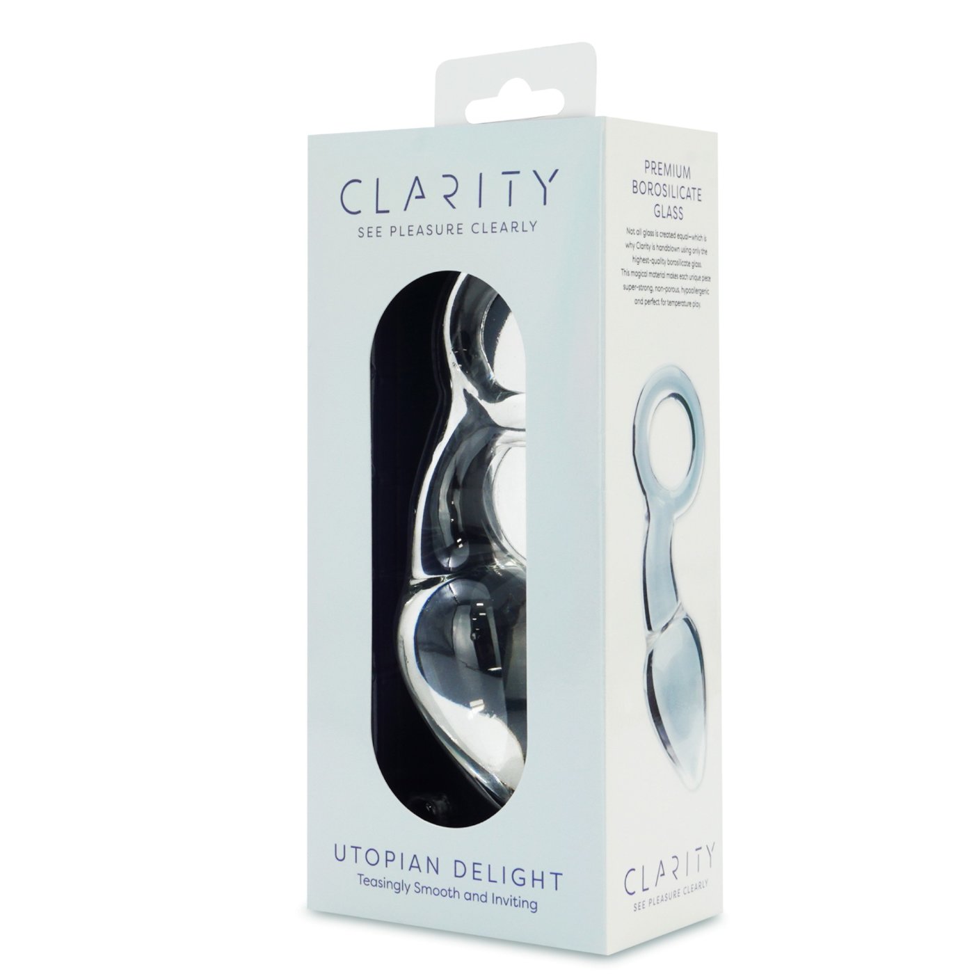 Clarity Utopian Delight Curved Glass Butt Plug 5.5 Inch