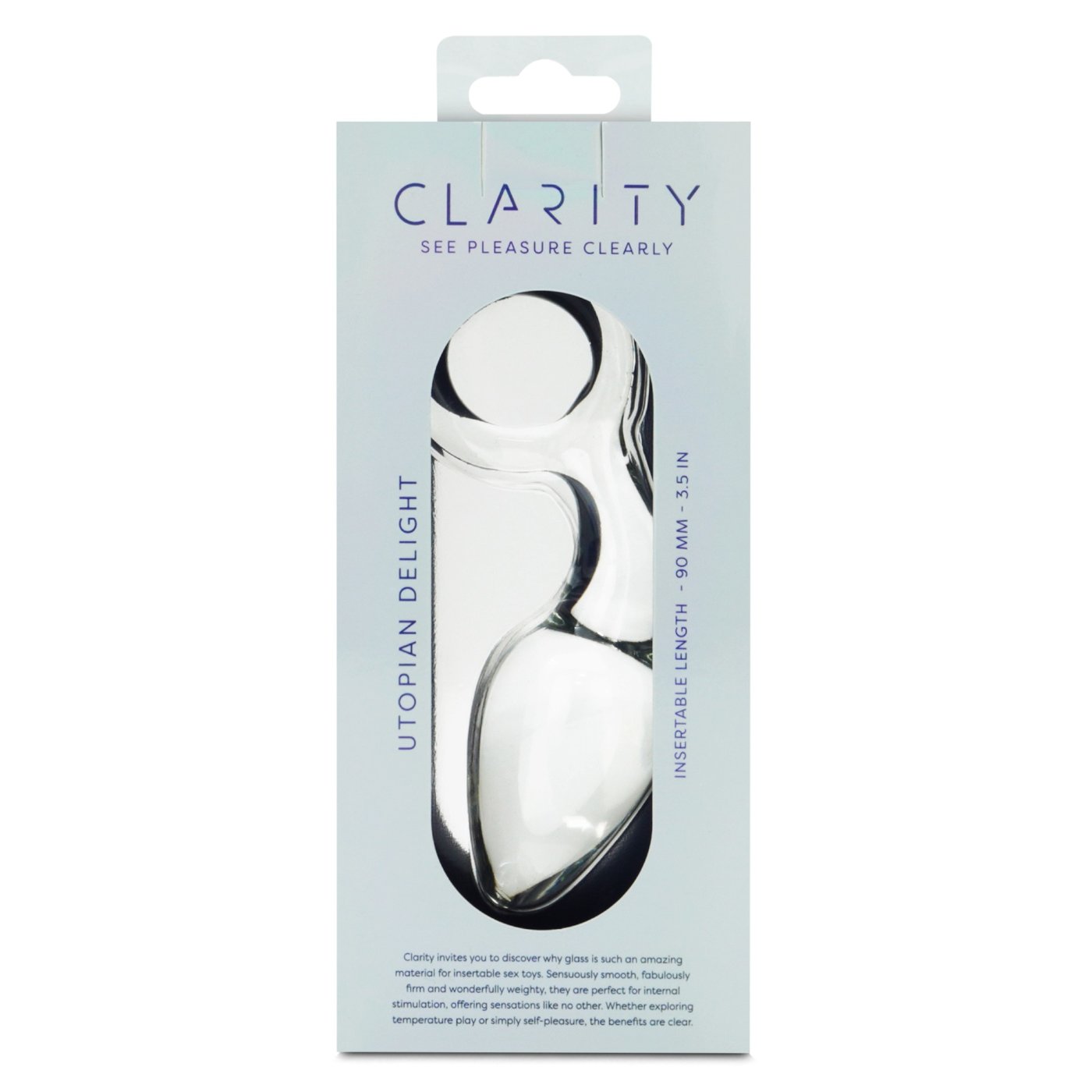 Clarity Utopian Delight Curved Glass Butt Plug 5.5 Inch