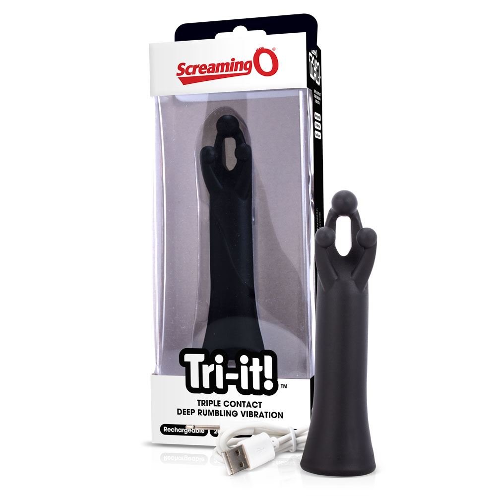 Screaming O Tri-it! Rechargeable Triple Contact Vibrator Black
