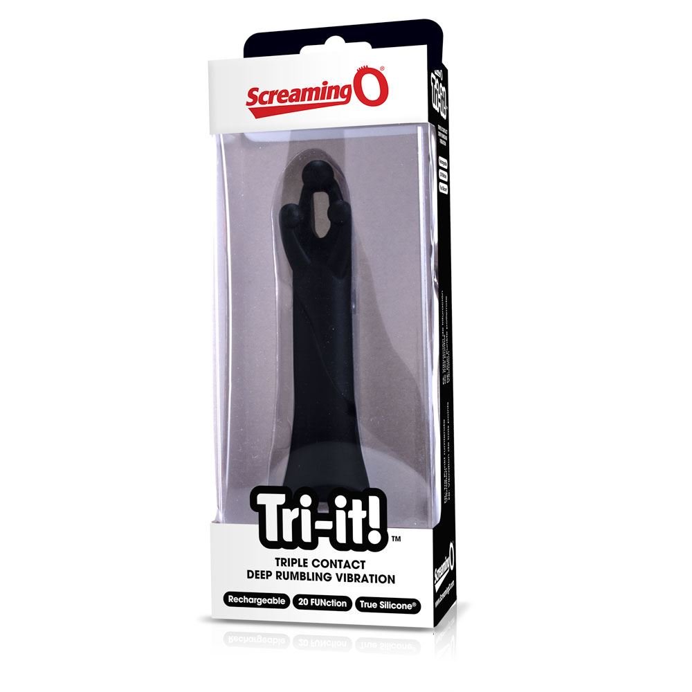 Screaming O Tri-it! Rechargeable Triple Contact Vibrator Black