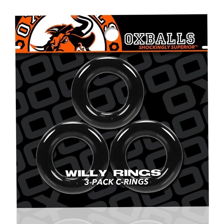 WILLY RINGS 3-Pack Cockrings Black