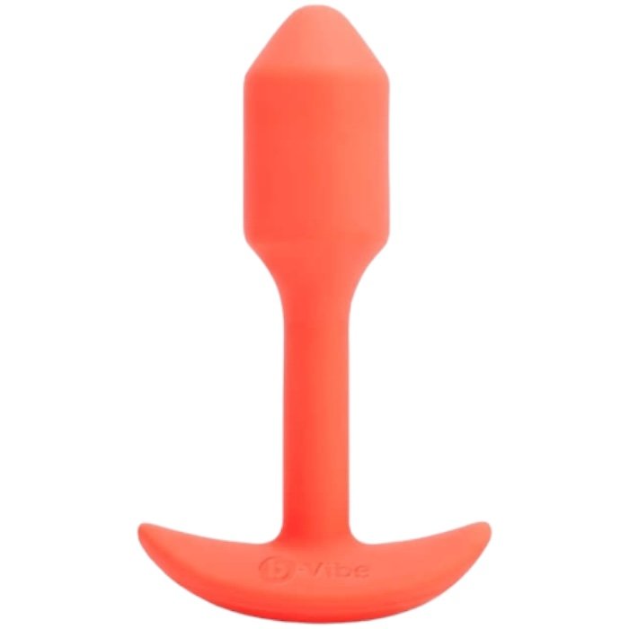 b-Vibe Vibrating Snug Plug 1 Small Rechargeable Weighted Silicone Butt Plug 3.4 Inch – B-Vibe