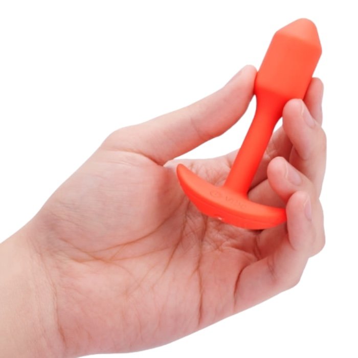 b-Vibe Vibrating Snug Plug 1 Small Rechargeable Weighted Silicone Butt Plug 3.4 Inch