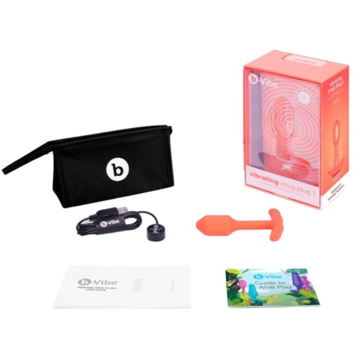 b-Vibe Vibrating Snug Plug 1 Small Rechargeable Weighted Silicone Butt Plug 3.4 Inch