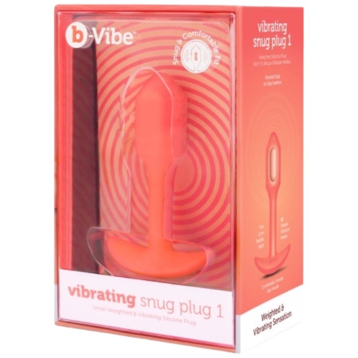 b-Vibe Vibrating Snug Plug 1 Small Rechargeable Weighted Silicone Butt Plug 3.4 Inch