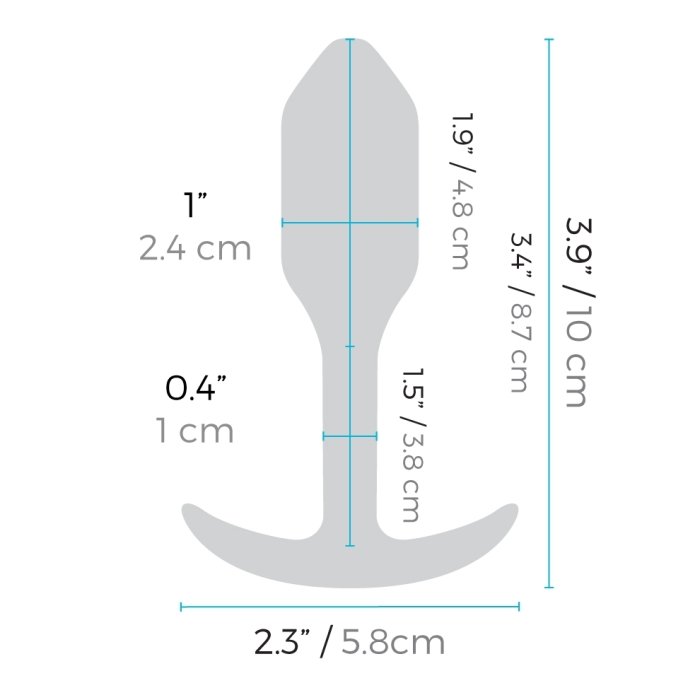 b-Vibe Vibrating Snug Plug 1 Small Rechargeable Weighted Silicone Butt Plug 3.4 Inch