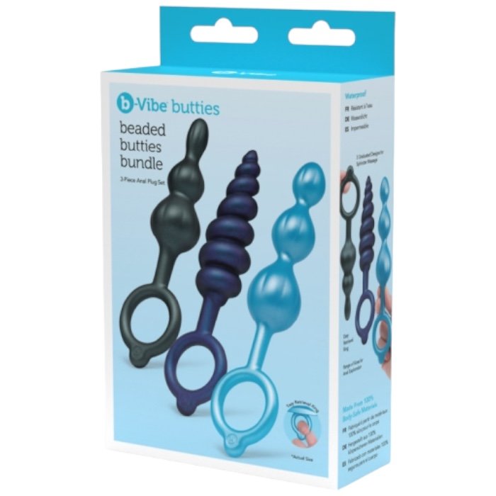 b-Vibe Beaded Butties Bundle Anal Plug Training Set (3 Piece)
