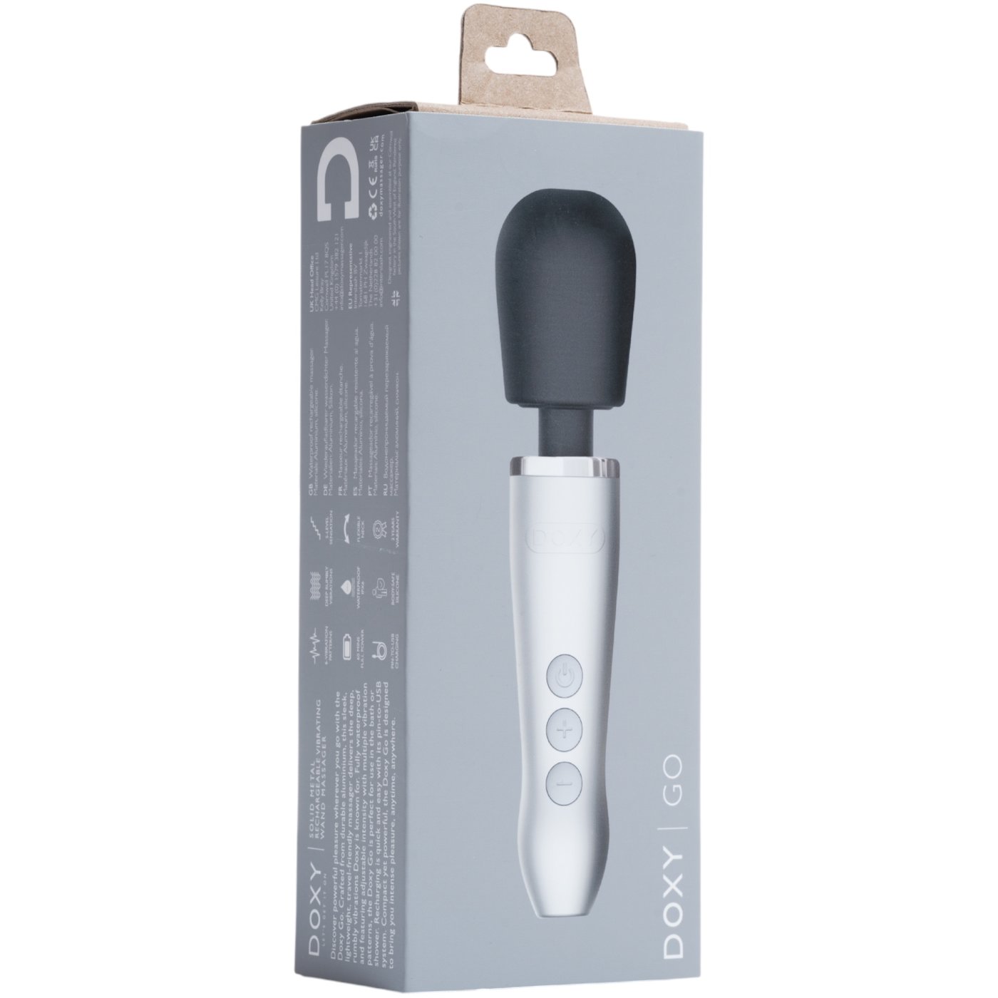 Doxy Go Cordless Mini Wand Massager Brushed Metal