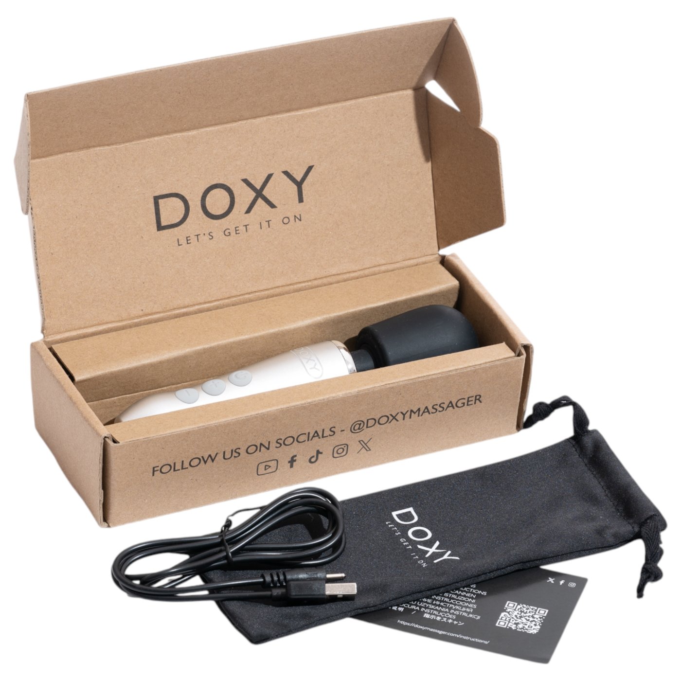 Doxy Go Cordless Mini Wand Massager Brushed Metal