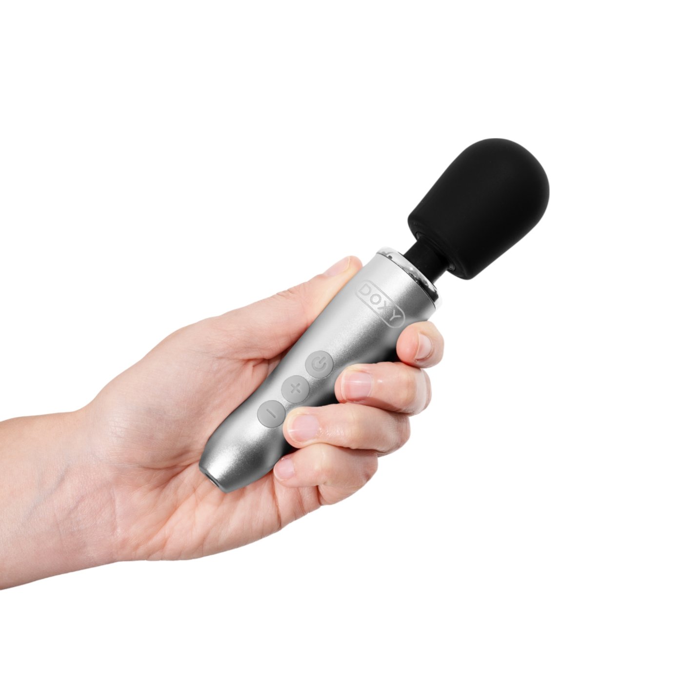 Doxy Go Cordless Mini Wand Massager Brushed Metal