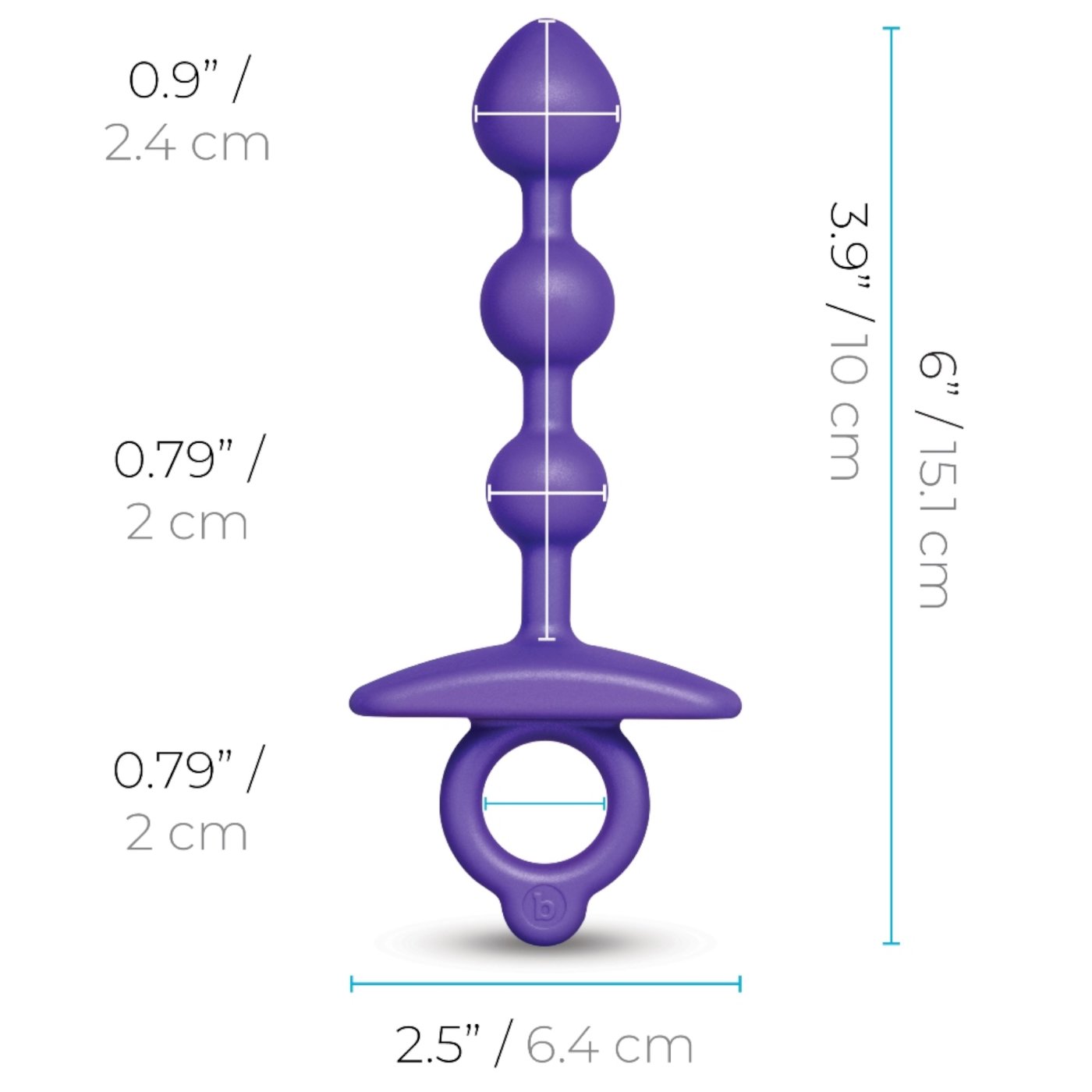 b-Vibe Butties Zip Silicone Anal Beads 6 Inch