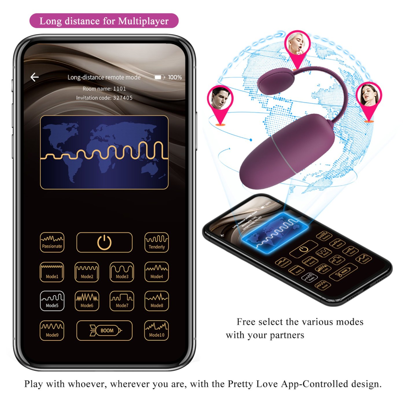 Pretty Love Nymph App Controlled Vibrating Egg