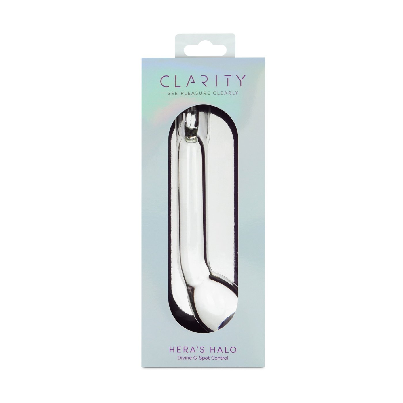 Clarity Hera's Halo G-Spot Glass Dildo with Ring Handle